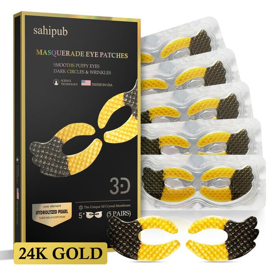 Castor Oil & Collagen Full-Coverage Eye Mask – Targets Under-Eye Bags, Fine Lines, and Dark Circles