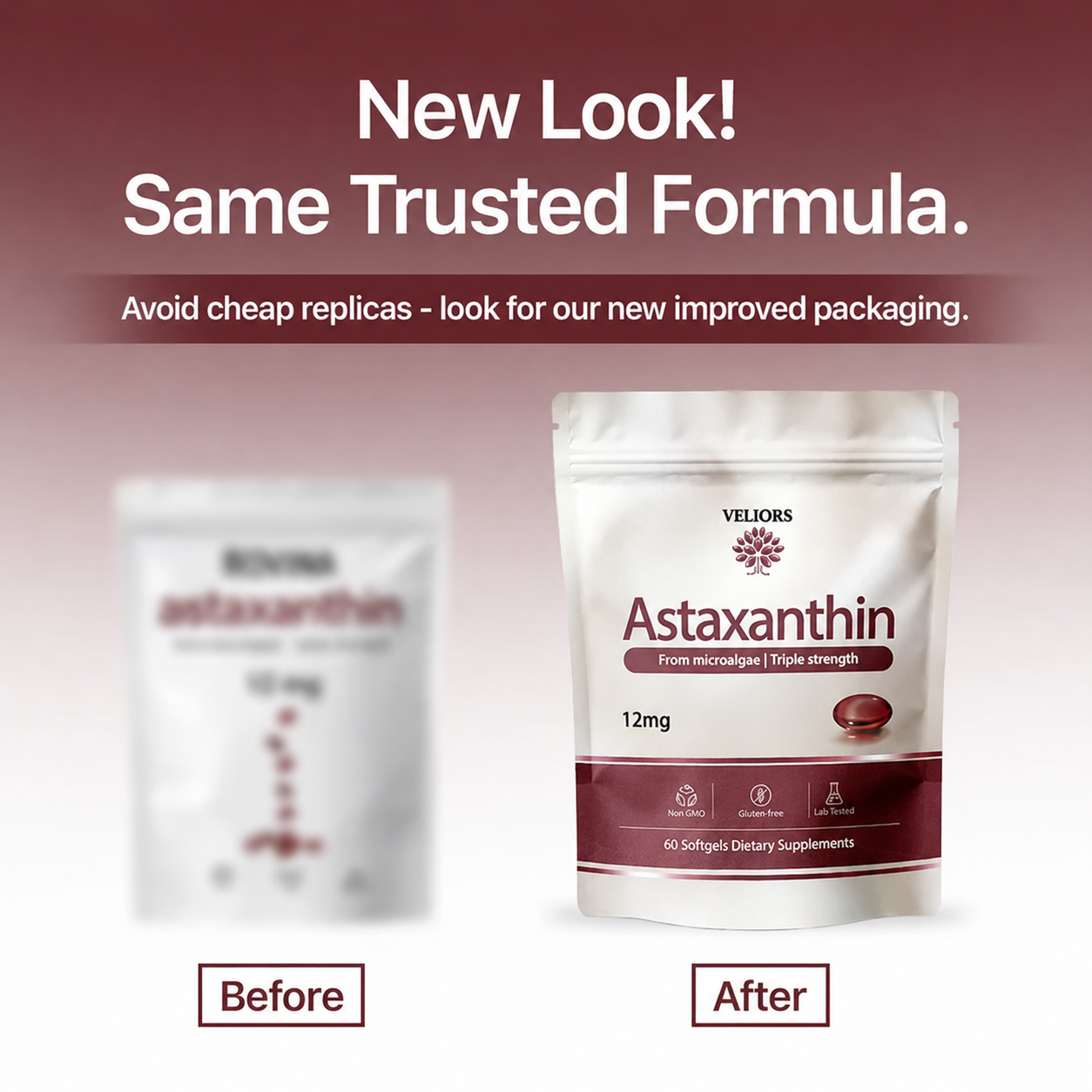 VELIORS Astaxanthin - 12mg Softgels