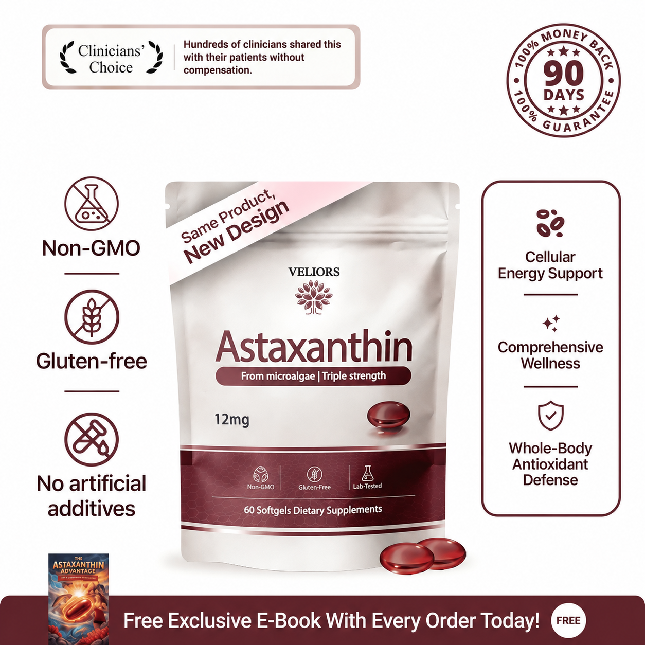 VELIORS Astaxanthin - 12mg Softgels